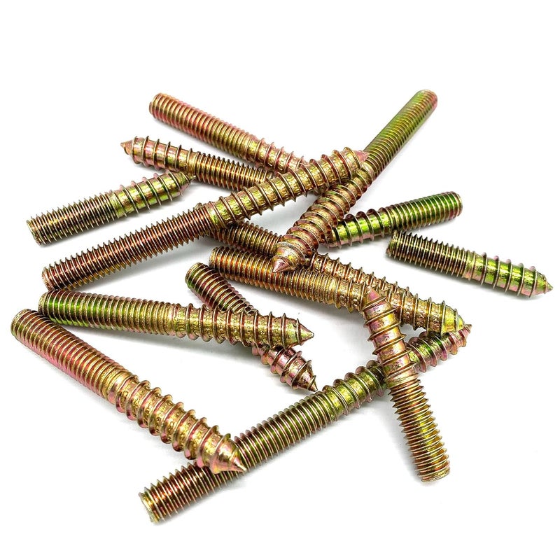 Matrelt 14Pack 3/8-16" Hanger Bolts 3Sizes 2-4 Inch Double Headed Bolts Wood Dowel Screw Self-Tapping Screw Hanger Bolts for Wood Furniture Double Threaded Rods Bolt - Image 5